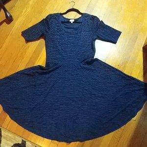 EUC Lularoe Nicole XL RARE navy textured